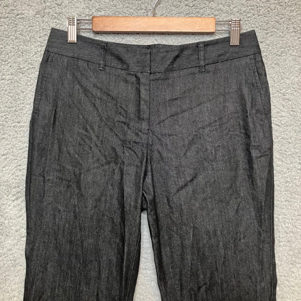 J Jill Jeans Women 6 Black Denim Pants Dark Grey Bootcut Stretch Business Office
